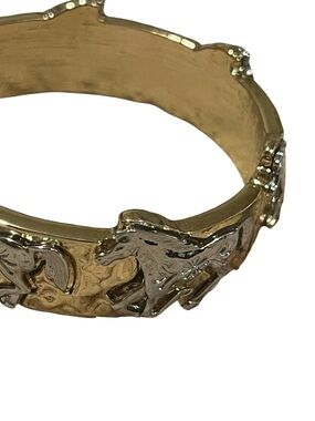 🐎Piper K Horse Hinged Gold and Silver Bracelet Horse Bangle Bracelet two tone